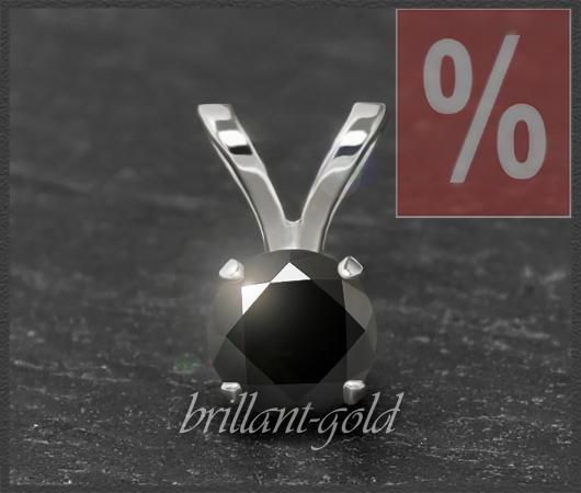 Brillant Anhänger in 585 Gold, 1,27ct, schwarz